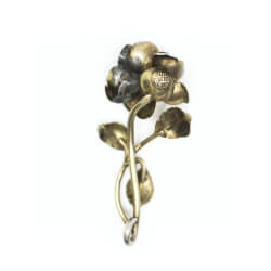 Brosche Rose vintage 800 Silber vergoldet hinten