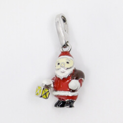 Giorgio Martello Weihnachtsmann-Charm - Neuware Charm Weihnachtsmann Emaille Front