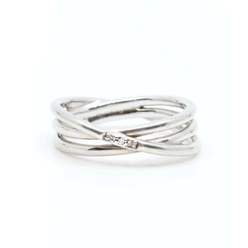 Christ 925 Silber 3fach Ring Zirkonia Front 2