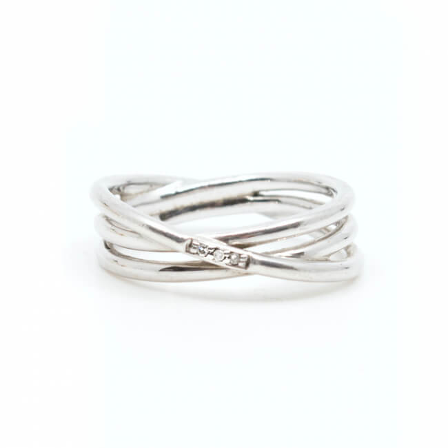 Christ 925 Silber 3fach Ring Zirkonia Front 2