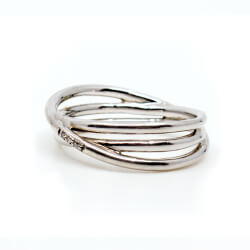 Christ 925 Silber 3fach Ring Zirkonia Front
