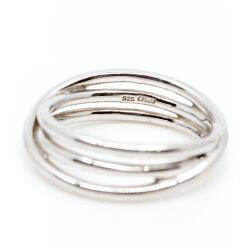 Christ 925 Silber 3fach Ring Zirkonia Front Punze