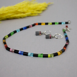 Coer de Lion Kette & Ohrringe Cube Design Coer de Lion Kette & Ohrringe Set
