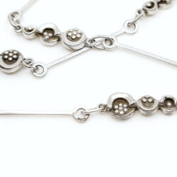 Designer Stab-Kette vintage 925 Silber Front