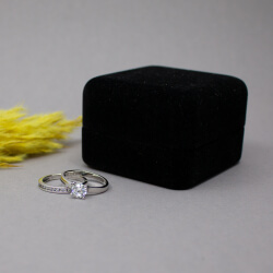 925er glitzernde Diamonique Ringe synth. Zirkonia Diamonique 925er Ring Paar Stapel
