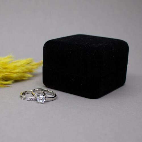 Diamonique 925er Ring Paar Stapel