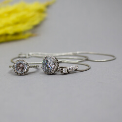 DIAMONIQUE 925er Sterling-Silber Set, Ring Gr. 53 DIAMONIQUE 925er Sterling-Silber Set
