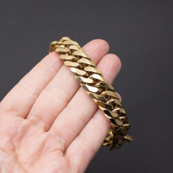 Dior massives goldenes Panzerarmband Groesse