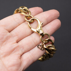Dior massives goldenes Panzerarmband Schliesse