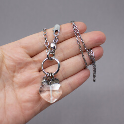 Dyrberg Kern vintage Halskette mit Herz Anhänger Bild 3 DYRBERGKERN & KERN silberne Halskette Herz Groesse