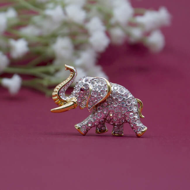Elefant Brosche Front