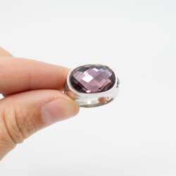 Esprit 925er Ring lila Stein Detail