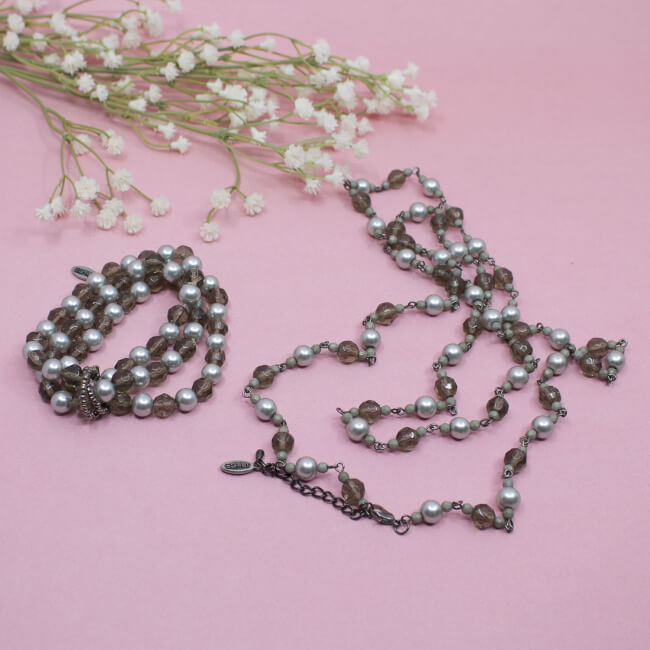 Esprit graues Set Armband Kette