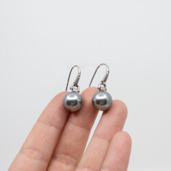 Fossil Schmuckset Steel mit schimmernden Perlen Bild 4 Fossil Set schwarze Perle Groesse Perle