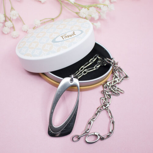 FOSSIL Edelstahl Halskette, Detail