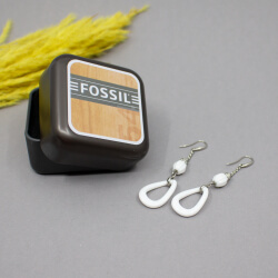 Fossil Damen Ohrringe im Edelstahl Keramik Design Fossil Edelstahl Keramik Ohrringe