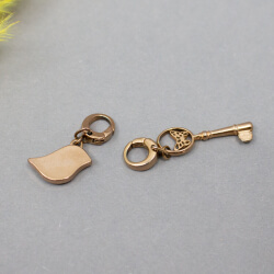 Fossil rosé Edelstahl Charms, Rückseite