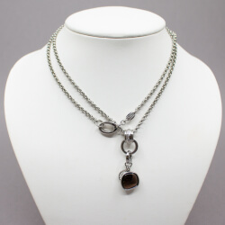 FOSSIL Steel silberne Halskette Front