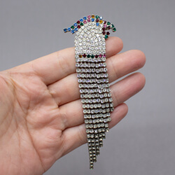 Vintage elegante 80er Jahre Kakadu Strassbrosche Bild 2 Gablonzer Brosche Papagei