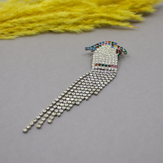 Vintage elegante 80er Jahre Kakadu Strassbrosche Bild 1 Gablonzer Brosche Papagei liegend