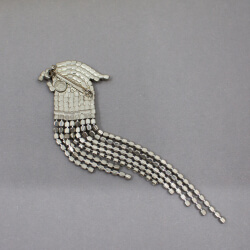 Vintage elegante 80er Jahre Kakadu Strassbrosche Bild 4 Gablonzer Brosche Papagei Rueckseite