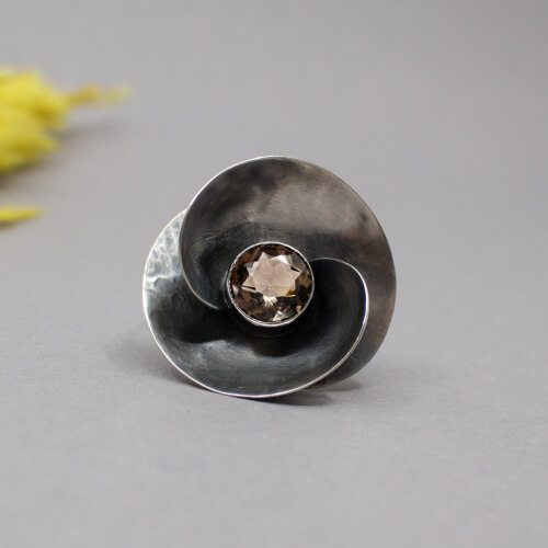 geschwaerzte 925er Vintage Brosche Handarbeit