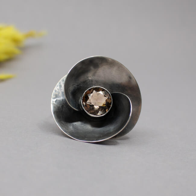 geschwaerzte 925er Vintage Brosche Handarbeit