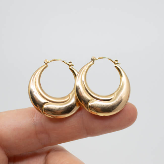 goldene 333 Gold Creolen Groesse
