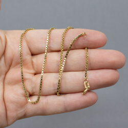 goldgelb Vintage AmDoublé Venezianer-Kette, 50 cm goldene Am Double Venezianer Halskette, Detail
