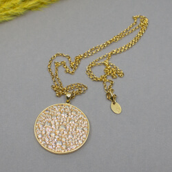 goldene NOELANI Pulloverkette & Swarovski Kristalle Bild 4 goldene NOELANI Pulloverkette & Swarovski Kristalle