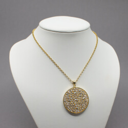 goldene NOELANI Pulloverkette & Swarovski Kristalle Bild 3 goldene NOELANI Pulloverkette & Swarovski Kristalle Tragebeispiel