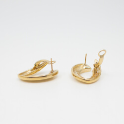 goldene Pierre Lang Ohrringe V-Form Seite