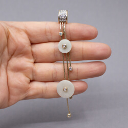 goldener Pierre Lang Anhänger mit Glitzerstein Bild 3 goldener Pierre Lang Anhänger mit Glitzerstein Groesse