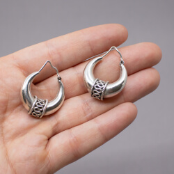 große 925er Tribal-Ohrringe Unisex