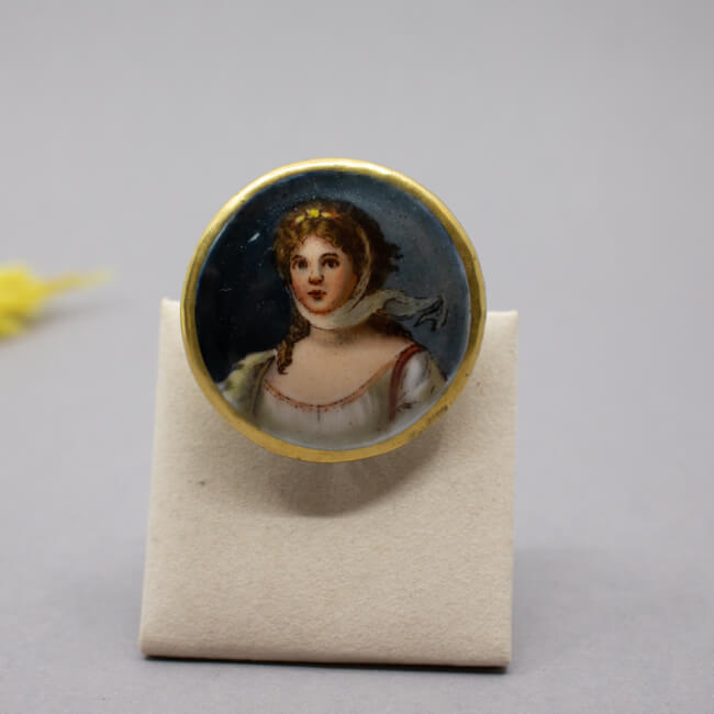 Miniatur Porzellanbrosche Königin Luise von Preußen Bild 1 Handgemalte Vintage Porzellan Brosche