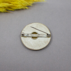 Miniatur Porzellanbrosche Königin Luise von Preußen Bild 3 Handgemalte Vintage Porzellan Brosche Rueckseite