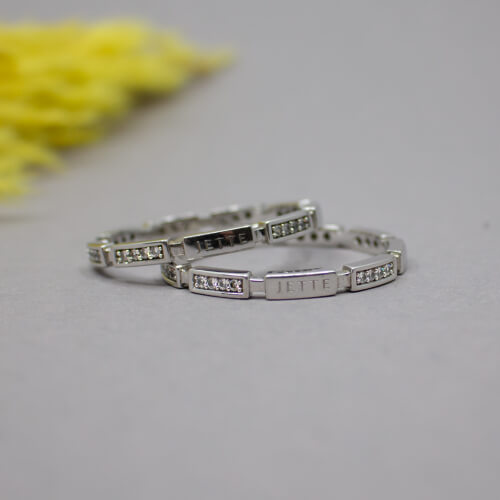 JETTE 925er Creolen rhodiniert Front