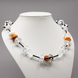Kette aus Murano-Glas Art & 925er Schließe - Ethno Kette aus Murano-Glas Art & 925er Schließe - Ethno