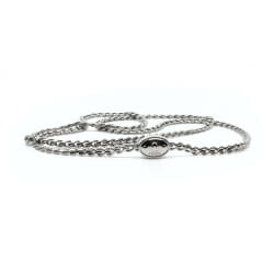 FOSSIL Edelstahl Halskette mit Schloss - Neuware Kette Fossil Steel ohne Verschluss Front 2
