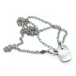 Kette mit Anhänger Fossil Steel Hinten