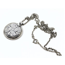 Hannuswappen von Kalevala Koru 925 Sterlingsilber Kette mit Anhänger Kalevala Koru oben