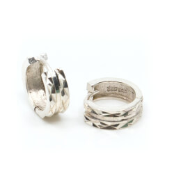 Kreole 925 Silber Diamantschliff Punze