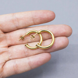 goldene Vintage Creolen, Doublè Bild 2 Kreolen vergoldet Double