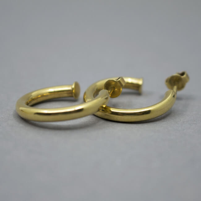 goldene Vintage Creolen, Doublè Bild 1 Kreolen vergoldet Double Seite