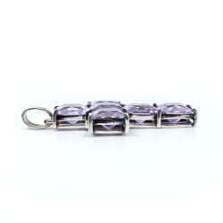 Kreuz 925 Silber amethystfarben Seite