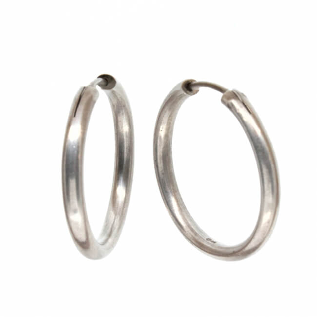 Massive Kreolen rund 925 Silber