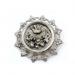 Jugendstil Brosche 'Schwalbe' Metall Metall-Brosche mit Schwalbe