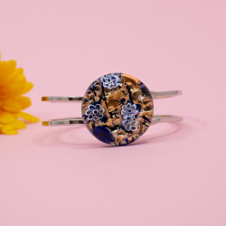 Armspange mit Klappscharnier und Muranoglas Element Bild 1 Morano Glas Anspange Front