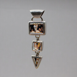 Glaskunst aus Vicenza edler Anhänger in 925 Silber Murano Glas 925er Anhaenger Front