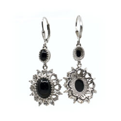 Ohrringe 925 Silber Onyx Detail